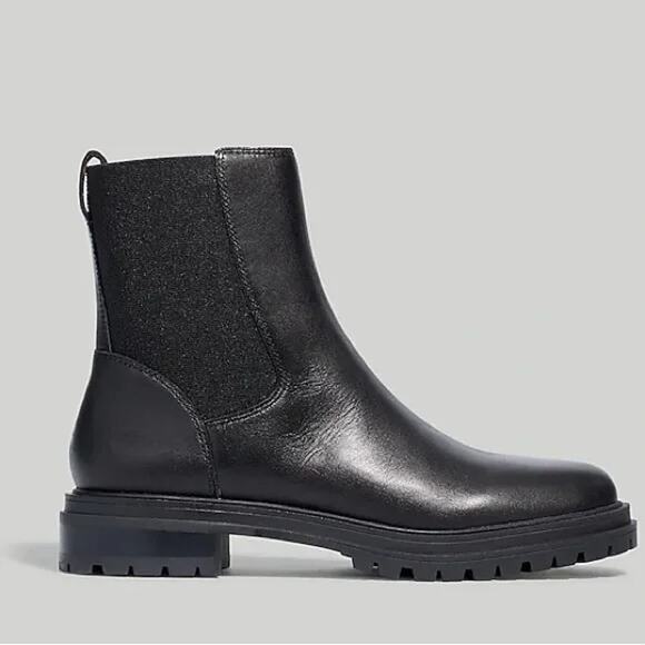 NEW NoBox Madewell The Bradley Chelsea Lug Sole Boots 8 Leather Chunky Pull On - Picture 3 of 9